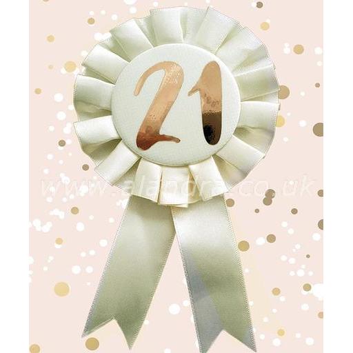 Rose Gold 21st Birthday Rosette