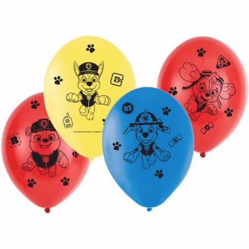 Paw Patrol 6 Latex Balloons