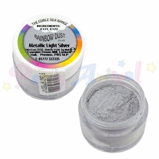 Metallic Light Silver Edible Dust 3g