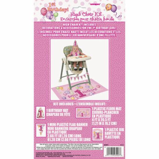 1st Birthday Girl High Chair Kit