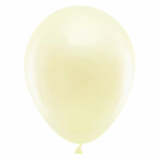 50 Metallic Ivory Latex Balloons