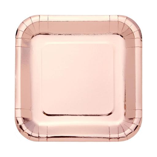 Paper Plates Rose Gold 22.2 cm