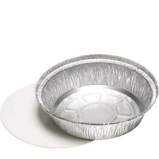 Round Foil Containers +  lids 7in 10pcs