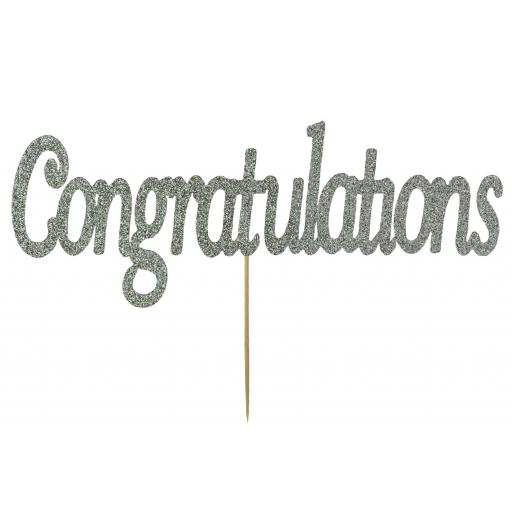 Cake Topper Congratulations-Silver