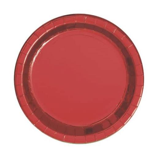 Plates Red 17.1Cm/8Ct