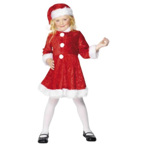 Mini Miss Santa Costume, Red