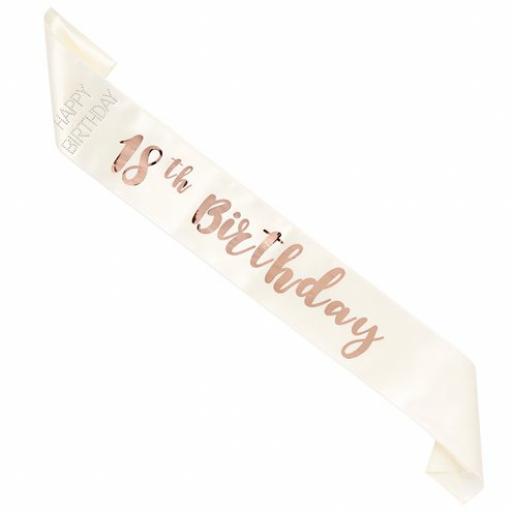 Rose Gold 18 Th Birthday Sash