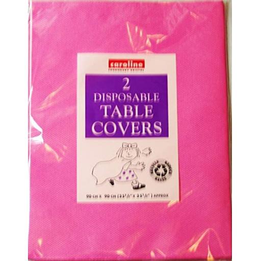 2 Disposable Table Covers Pink Colour