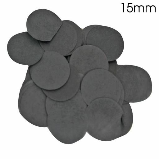 Confetti Bio degrablable Round 15mm x 14g Black