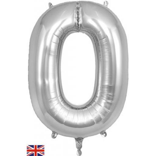 34" Letter O Silver Foil Balloon