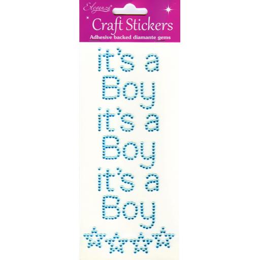 Eleganza Craft Stickers It's a Boy Pearl Blue