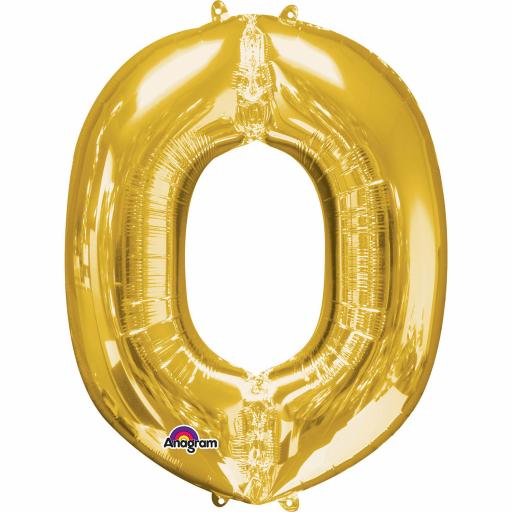 Letter O Gold Minishape Foil Balloons