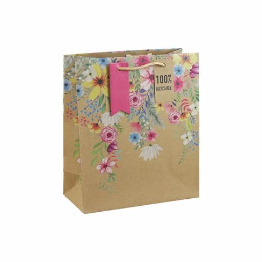 SUMMER FLORAL KRAFT GIFT BAG