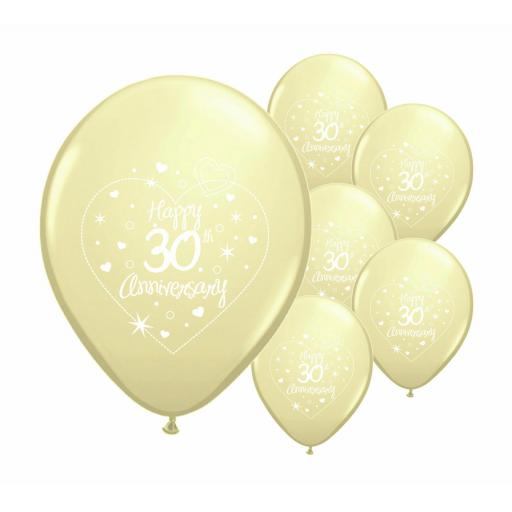 ANNIVERSARY 12" HELIUM QUALITY PEARLISED BALLOONS