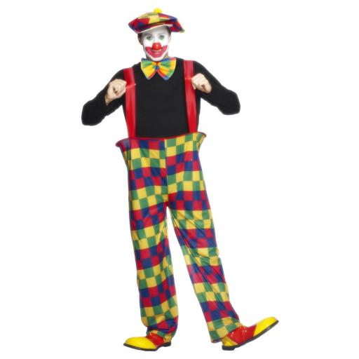 Hooped Clown Costume, Multi-Coloured