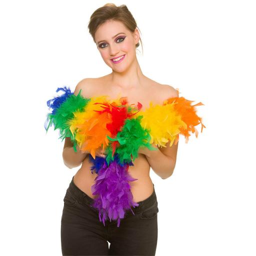 Rainbow Multi Coloured Feather Boa