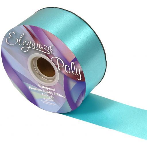 Eleganza Poly Ribbon 50mm x 91m (100yds) No.101 Caribbean Blue