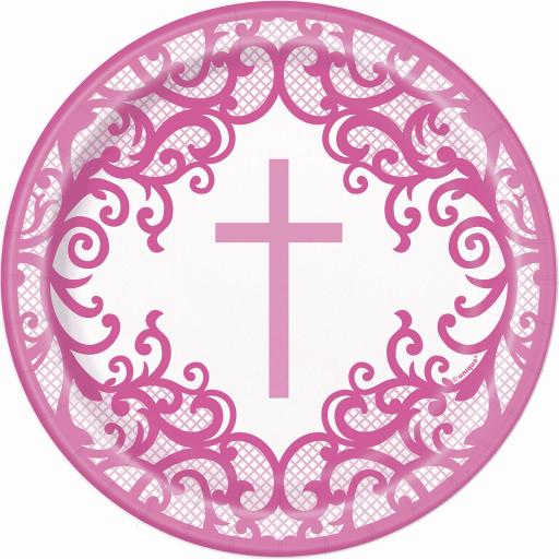 Pink Cross Plates Small