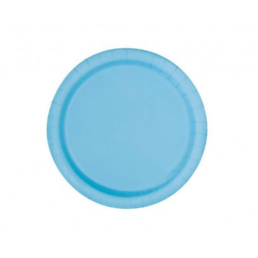 Powder Blue Plates Small 8 Pack