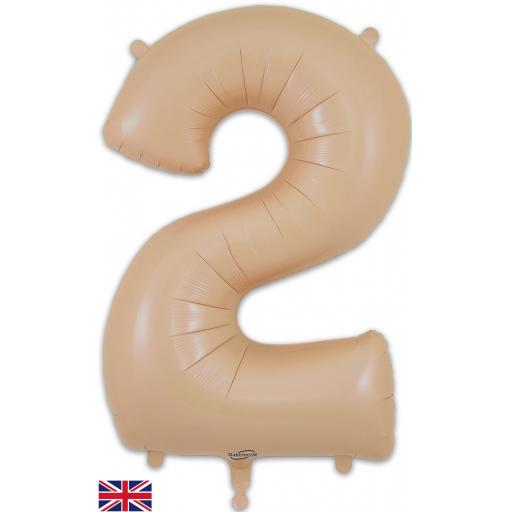 34" Number 2 Matte Nude Foil Balloon