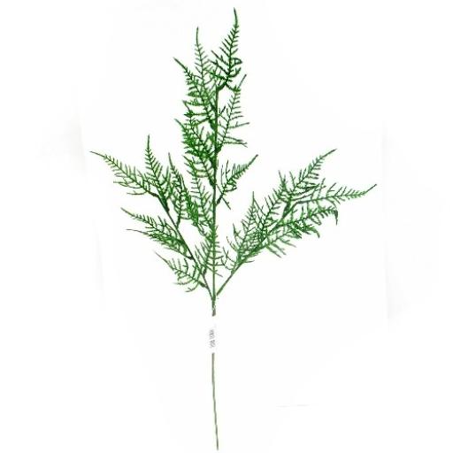 FLOCKED ASPARAGUS FERN SPRAY GREEN