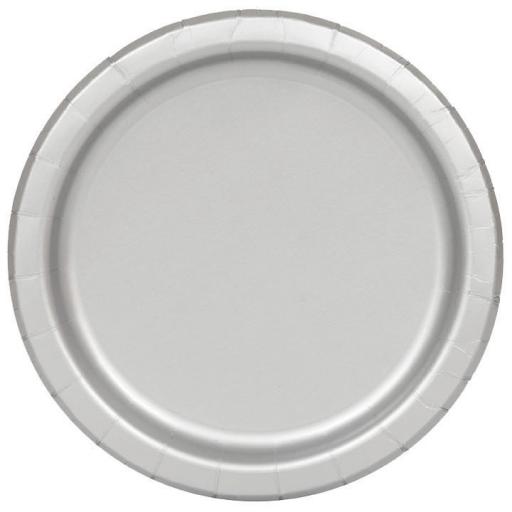 Silver Paper Plates 21.9cm 8pk