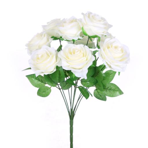 42cm LARGE ROSE BUSH IVORY