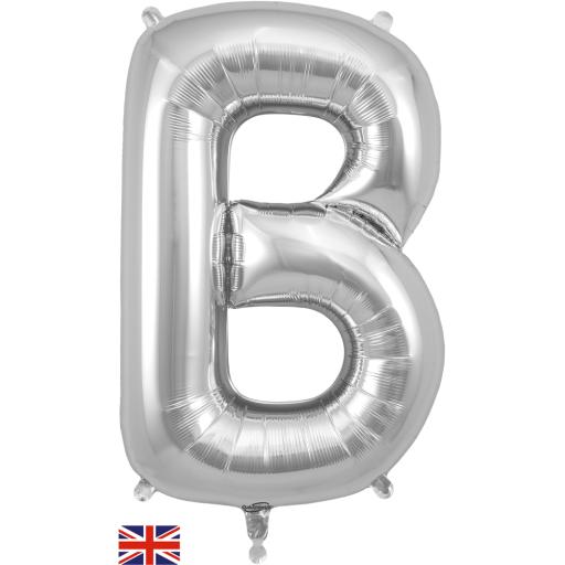 34" Letter B Silver Foil Balloon