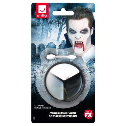 Smiffys Kit Trucco Scheletro FX - Aqua Color, Bianco E Nero Con Sangue Finto E Spugna - Per Halloween