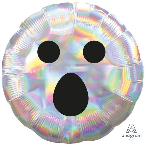 Iridescent Ghost Face Standard Foil Balloons