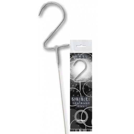 Silver Numeral 2 Sparkler