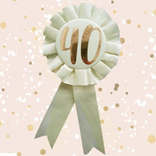 Rose Gold 40th Birthday Rosette
