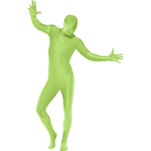 Second Skin Suit Green Bodysuit Adult Mens Smiffys Fancy Dress Costume - Large