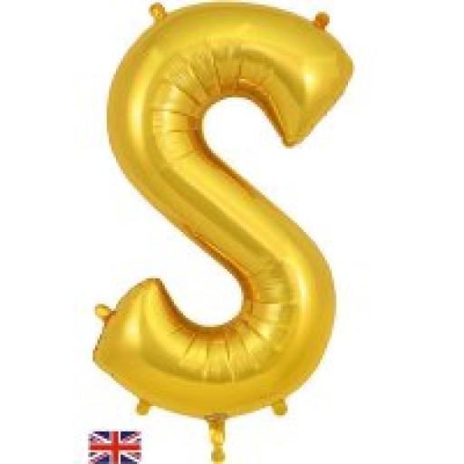 34inch  Letter S Gold Foil Balloon