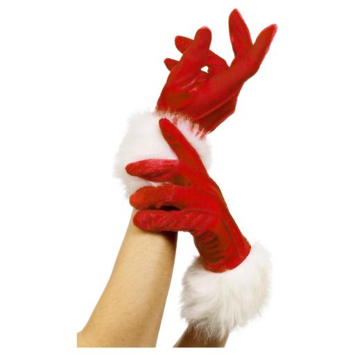 Santa Gloves, Red