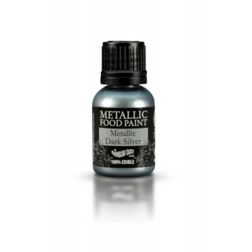 Metallic Dark Silver Food Paint 25g