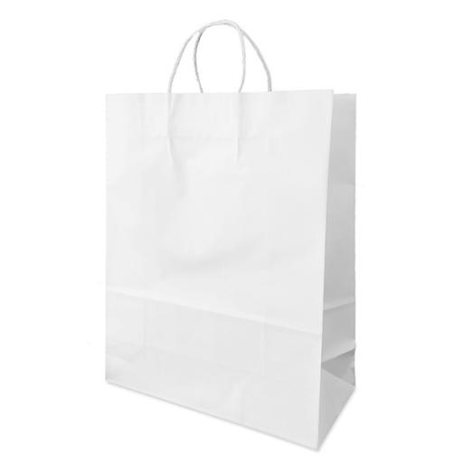 Kraft Paper Bag White 32cm x26cm x12cm  10pk