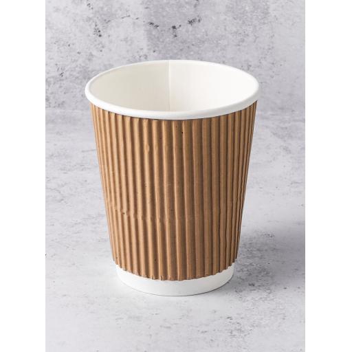 4oz Kraft Ripple Paper Cups Recyclable 25Pcs