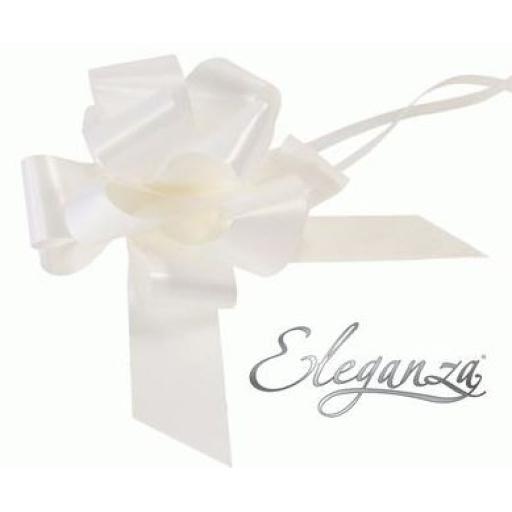 Eleganza Poly Pull Bows 50mm x 20pcs White
