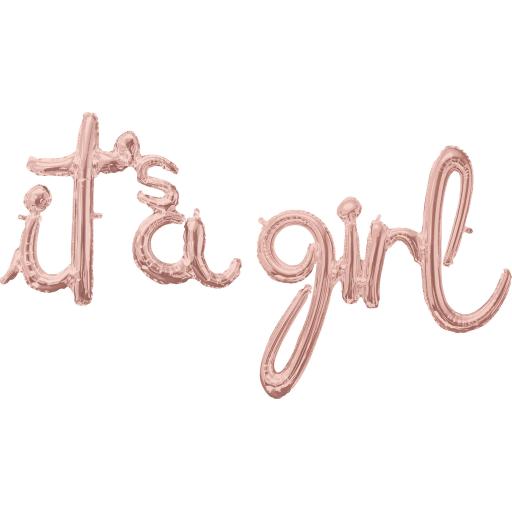 Phrase Script It's A Girl Rose Gold