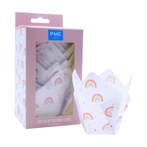 24 x PME – Tulip Muffin Cases – Rainbows