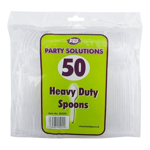 Heavy Duty Plastic Spoon 50pk