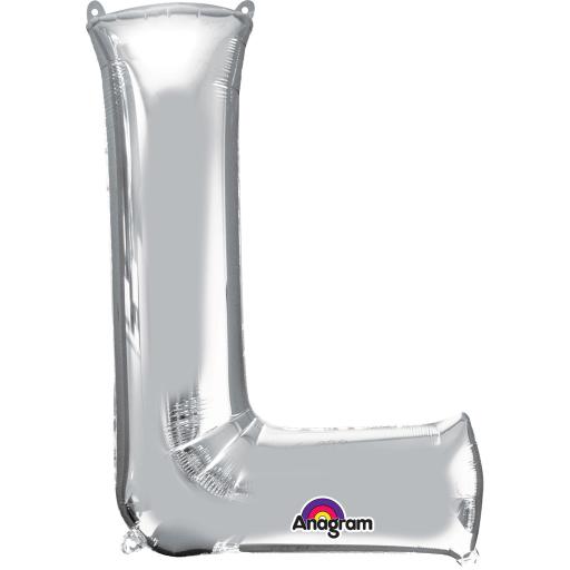 Balloon Air-Filled Letter  L Silver 16in