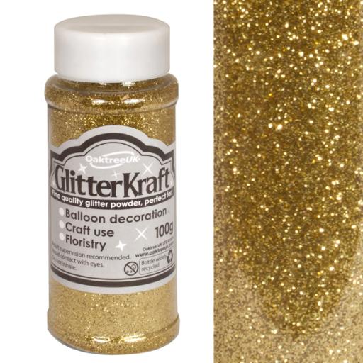 Glitter Kraft Fine Glitter 100g Bottle Metallic Gold