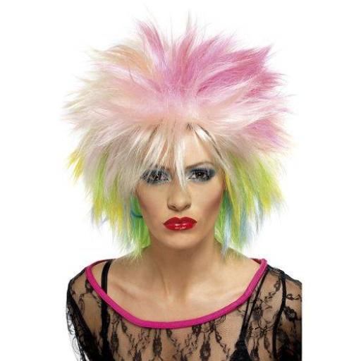 80S Attitude Wig Multi-Coloured