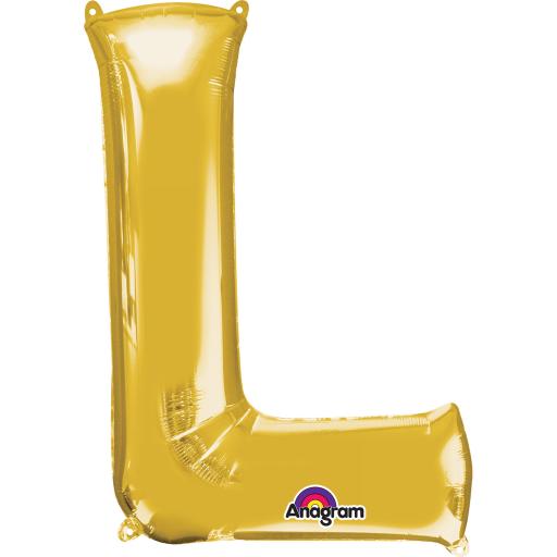 Balloon Air-Filled Letter  L  Gold 16in