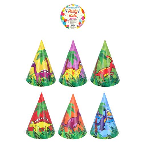 Dinosaur Party Cone Hat DIY 6-Pack (16.5cm