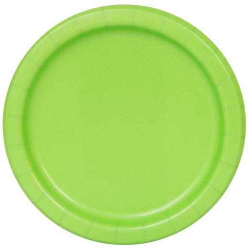 Plates lime green (Ø18cm, 8pcs)