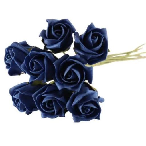 Foam Tea Rose x6 Navy Blue