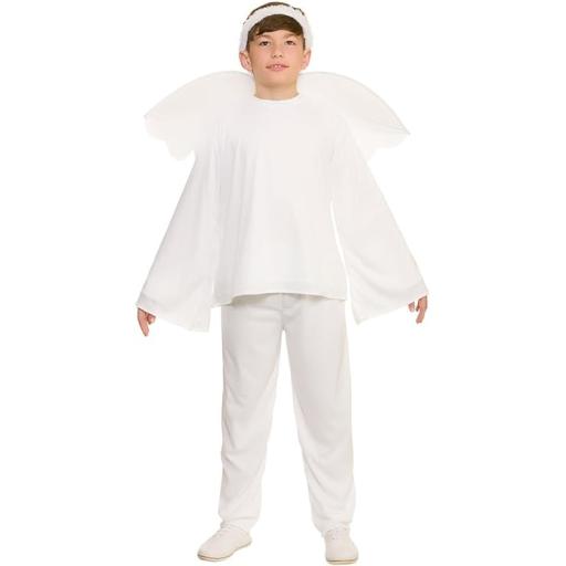 Kids Boys White Nativity Christmas Angel Fancy Dress Costume